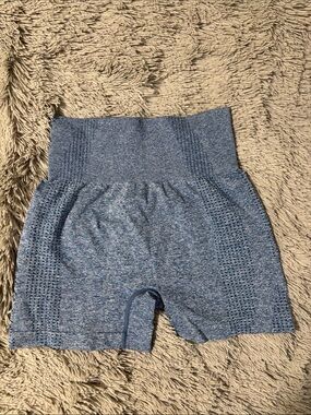 High-Waist Blue Seamless Women’s Shorts